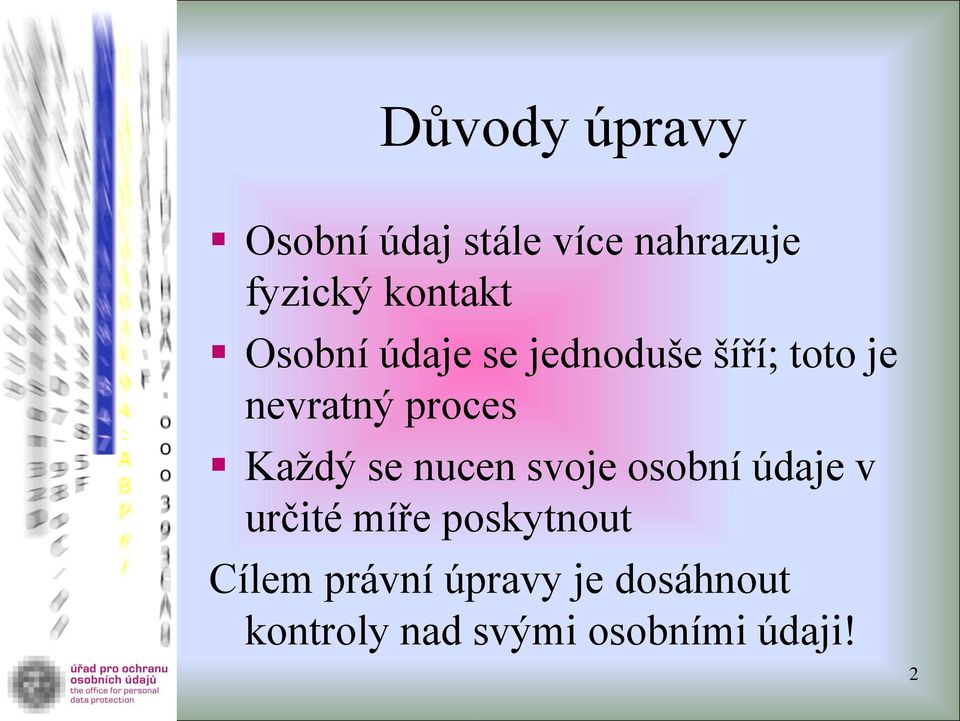 proces Každý se nucen svoje osobní údaje v určité míře