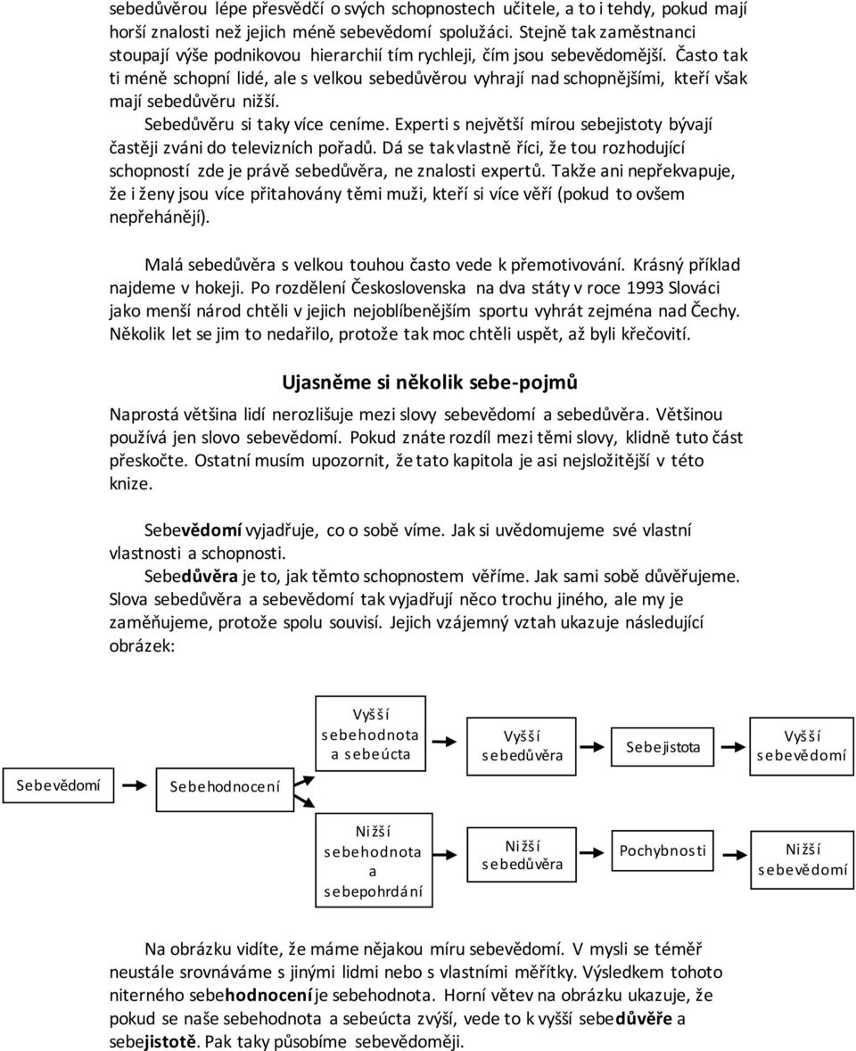 Často tak ti méně schopní lidé, ale s velkou sebedůvěrou vyhrají nad schopnějšími, kteří však mají sebedůvěru nižší. Sebedůvěru si taky více ceníme.