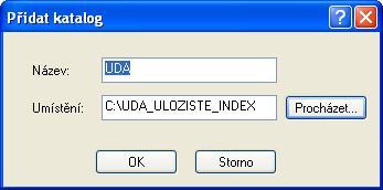 Klikneme pravým tlačítkem naa vybranou položku a zvolíme si vytvoření nového indexovaného katalogu.