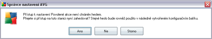 lokální instalaci AVG. Uložit konfiguraci lokální instalace AVG do souboru Použijte toto tlačítko k uložení konfigurace místní instalace AVG do souboru (. pck).