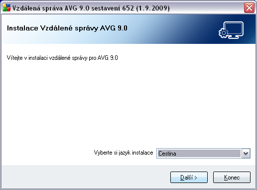 2.3. Výběr jazyka Uvítací dialog se vždy zobrazí v jazyce operačního systému, na kterém je AVG AntiVirus Business Edice nainstalován.