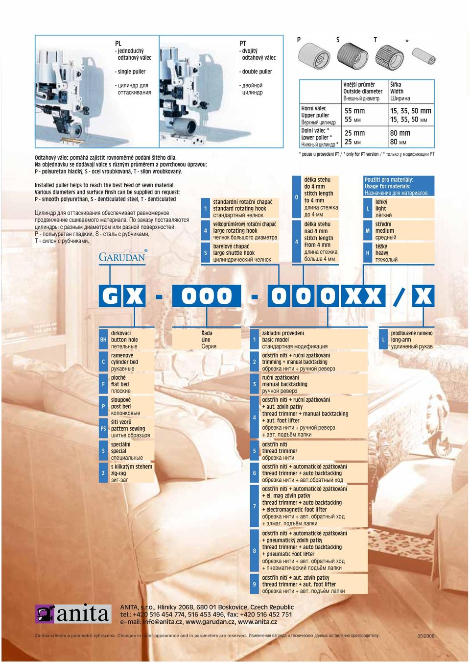 Installed puller helps to reach the best feed of sewn material.