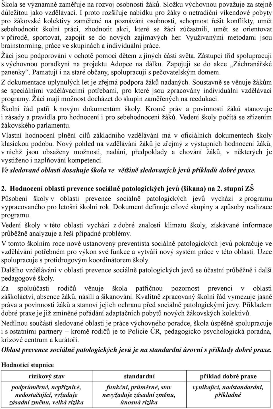 které se žáci zúčastnili, umět se orientovat v přírodě, sportovat, zapojit se do nových zajímavých her. Využívanými metodami jsou brainstorming, práce ve skupinách a individuální práce.