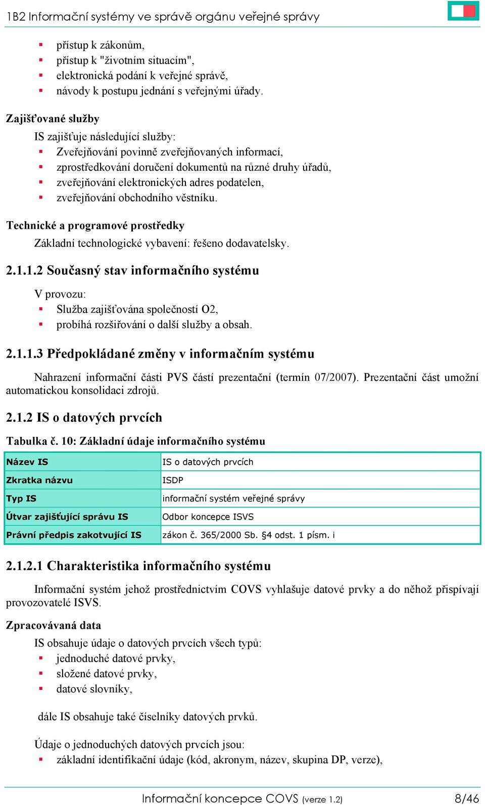 podatelen, zveřejňování obchodního věstníku. Technické a programové prostředky Základní technologické vybavení: řešeno dodavatelsky. 2.1.