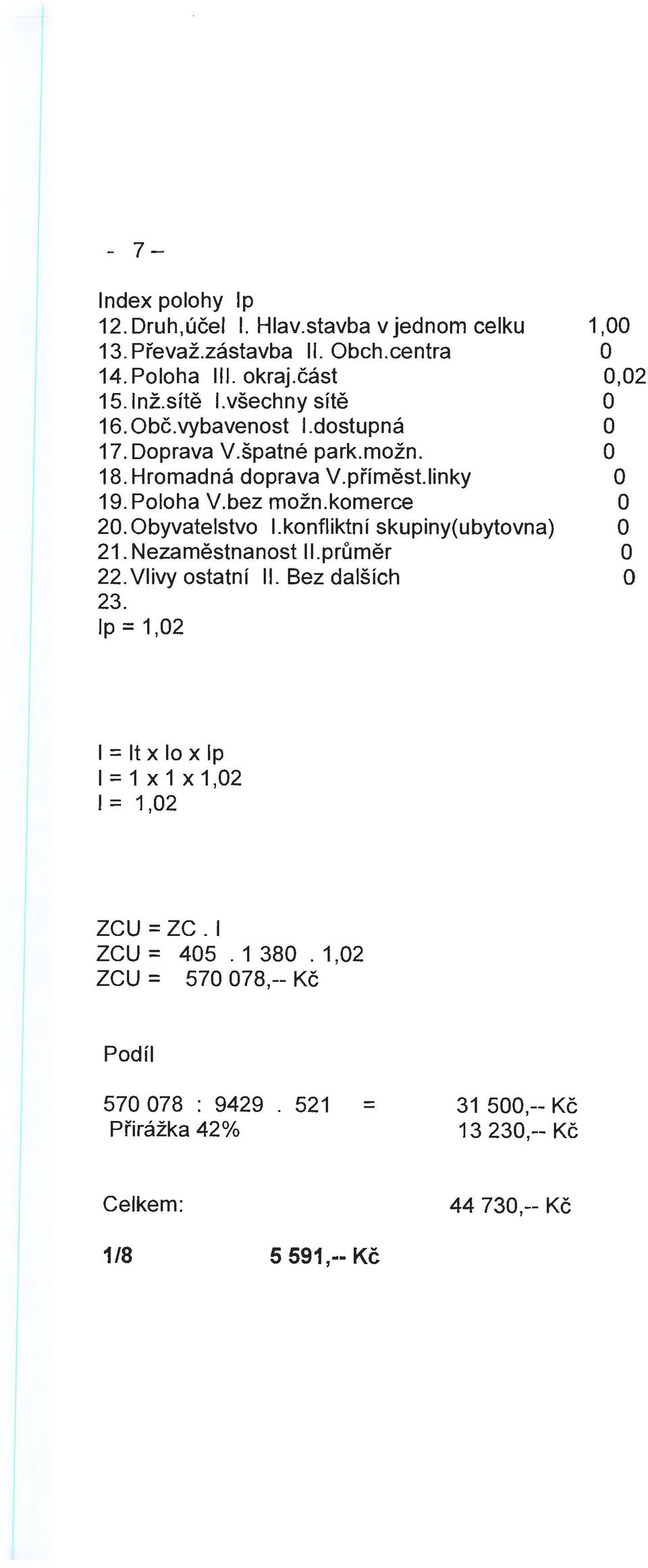 Obyvatelstv I. knfliktní skupiny( ubytvna) O 21. Nezaměstnanst ll.průměr O 22. Vlivy statní ll. Bez dalších O 23.