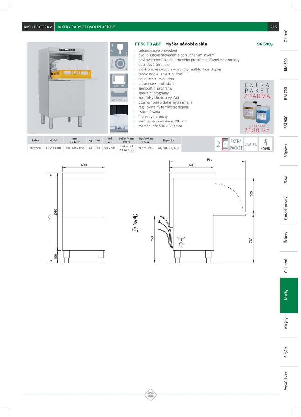 smart button equalizer evolution ultrarinse soft start samočistící programy speciální programy kontrolky chodu a vyhřátí otočná horní a dolní mycí ramena regulovatelný termostat bojleru lisovaná vana