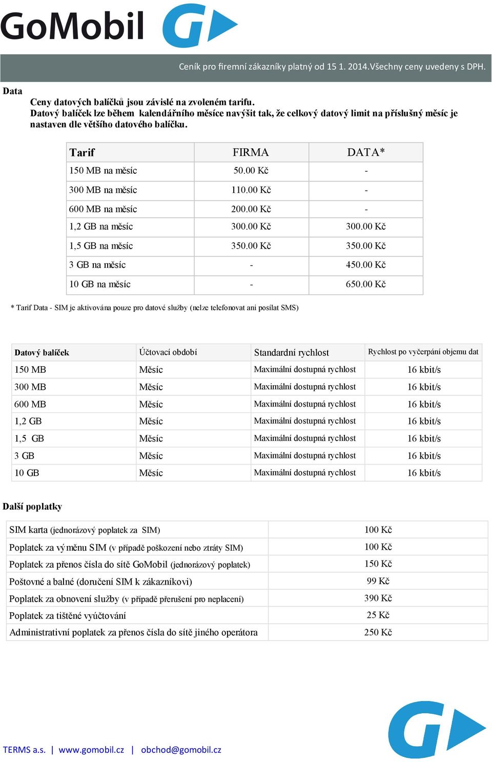 00 Kč - 300 MB na měsíc 110.00 Kč - 600 MB na měsíc 200.00 Kč - 1,2 GB na měsíc 300.00 Kč 300.00 Kč 1,5 GB na měsíc 350.00 Kč 350.00 Kč 3 GB na měsíc - 450.00 Kč 10 GB na měsíc - 650.