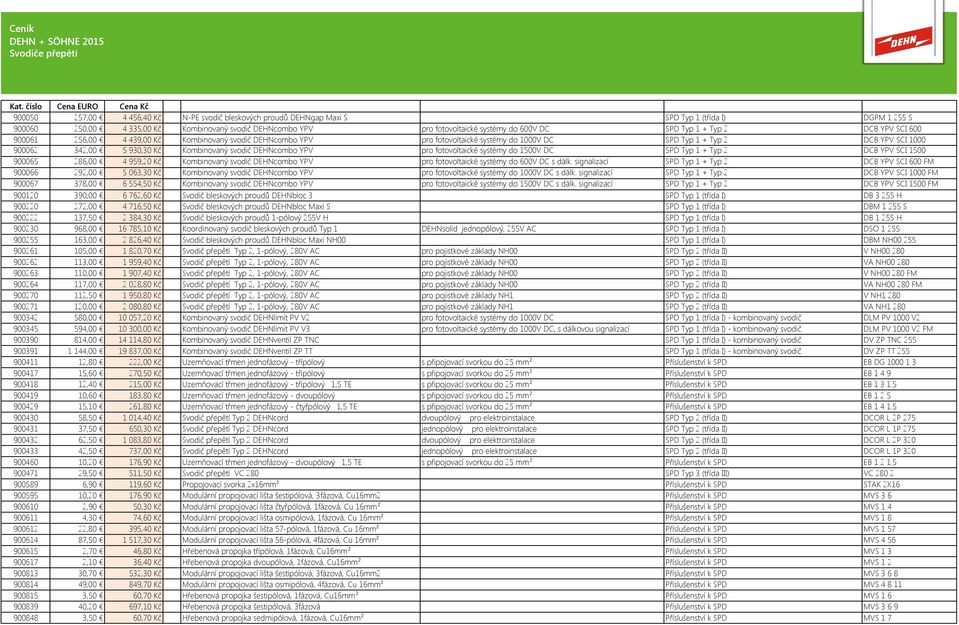 fotovoltaické systémy do 600V DC SPD Typ 1 + Typ 2 DCB YPV SCI 600 900061 256,00 4 439,00 Kč Kombinovaný svodič DEHNcombo YPV pro fotovoltaické systémy do 1000V DC SPD Typ 1 + Typ 2 DCB YPV SCI 1000