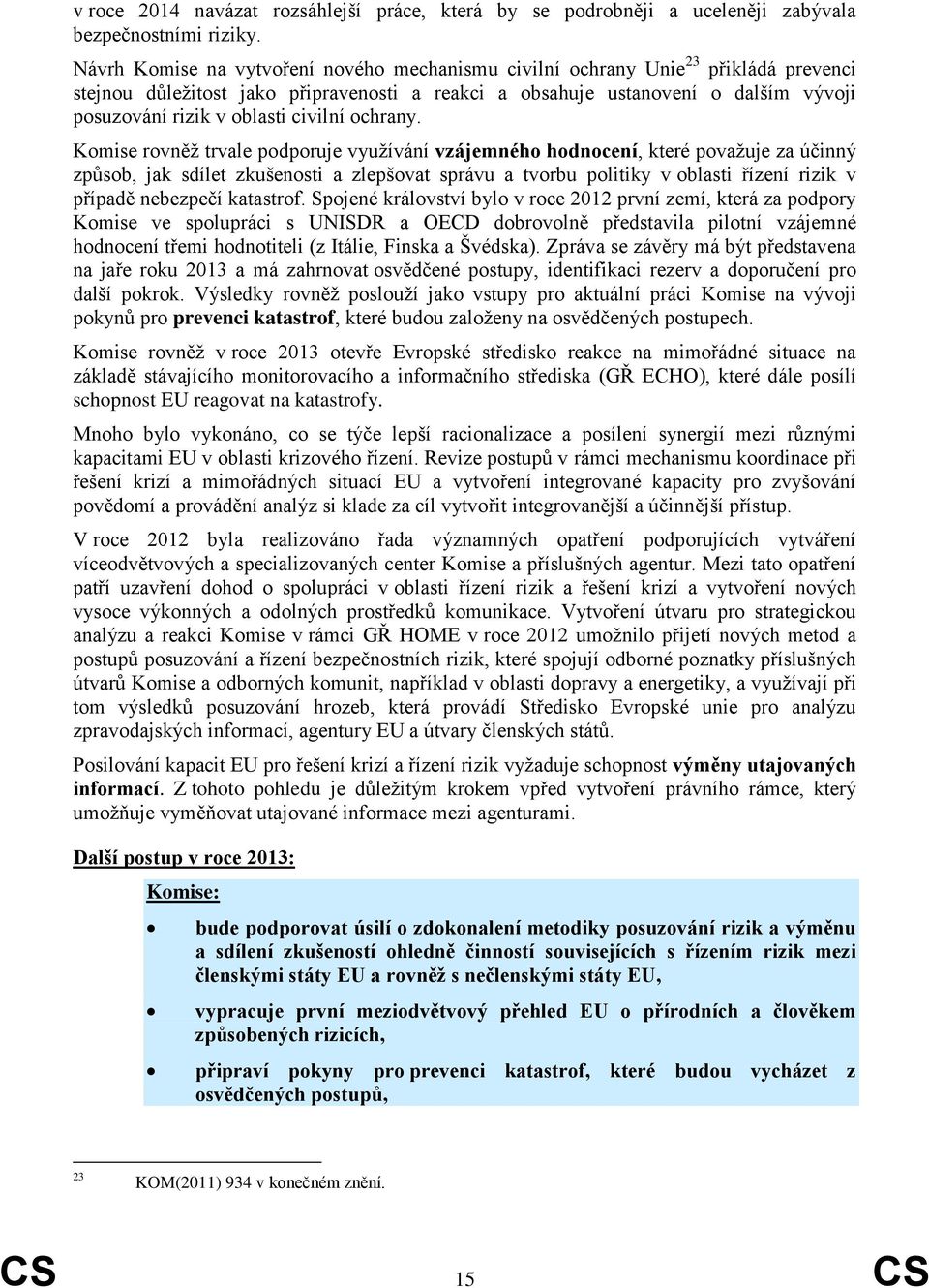civilní ochrany.