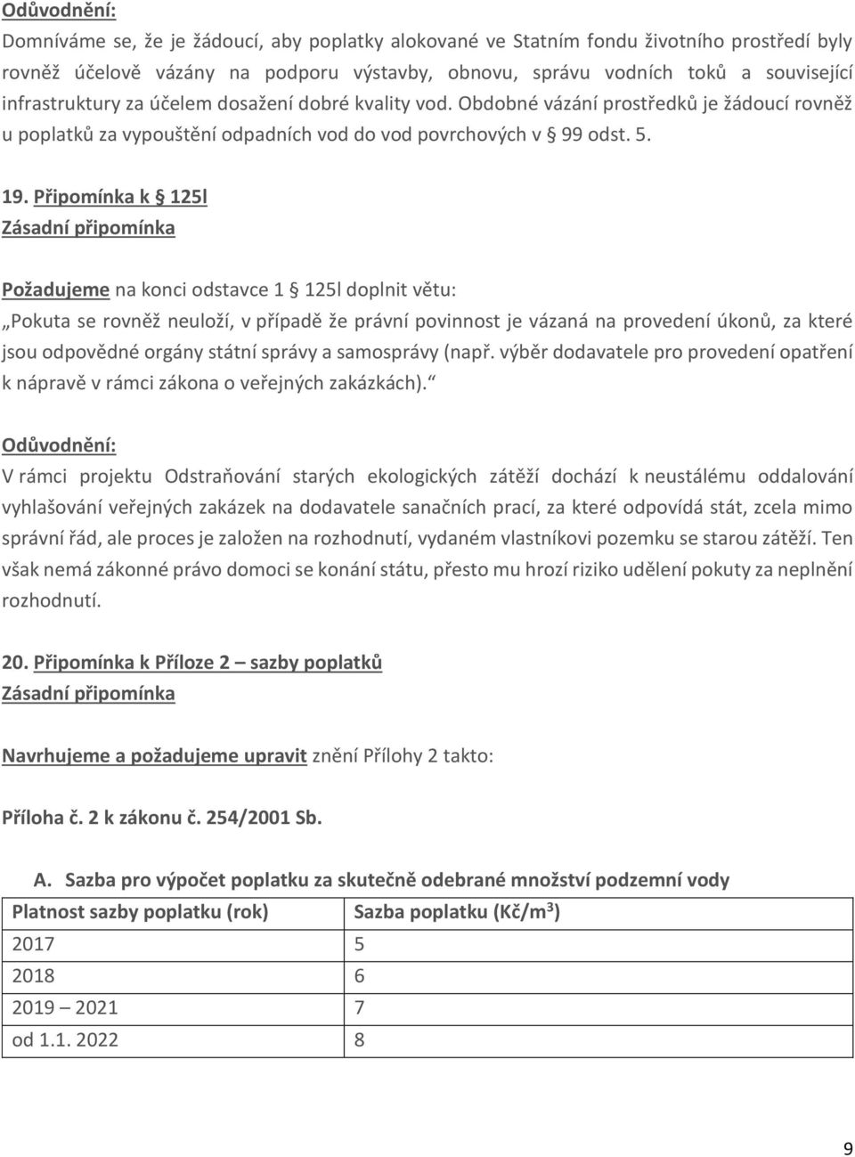 Připomínka k 125l Požadujeme na konci odstavce 1 125l doplnit větu: Pokuta se rovněž neuloží, v případě že právní povinnost je vázaná na provedení úkonů, za které jsou odpovědné orgány státní správy