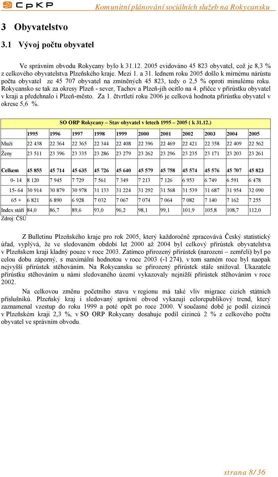 Rokycansko se tak za okresy Plzeň - sever, Tachov a Plzeň-jih ocitlo na 4. příčce v přírůstku obyvatel v kraji a předehnalo i Plzeň-město. Za 1.
