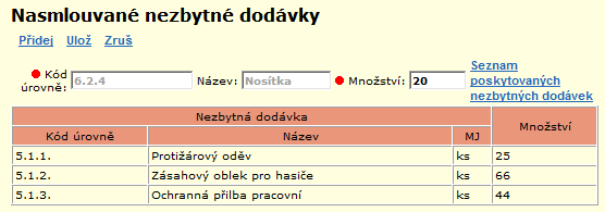 Tím vyplníte položky Kód úrovně a Název, a poté ručně opravíte hodnotu Množství.). Přidej tímto odkazem k zobrazené smlouvě přiřadíte novou nezbytnou dodávku a nasmlouvané množství pokryté smlouvou.