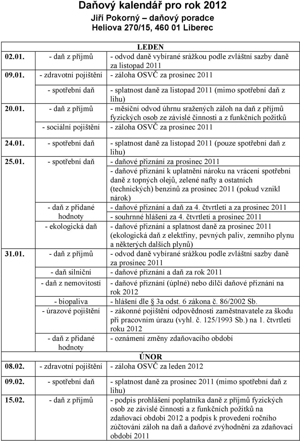 čtvrtletí a za prosinec 2011