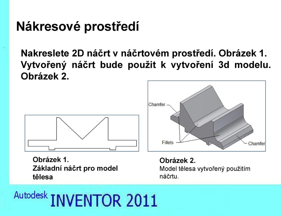 Vytvořený náčrt bude použit k vytvoření 3d modelu.