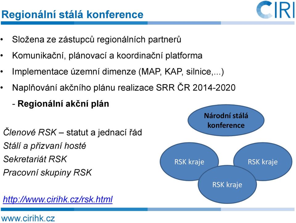 ..) Naplňování akčního plánu realizace SRR ČR 2014-2020 - Regionální akční plán Členové RSK statut a