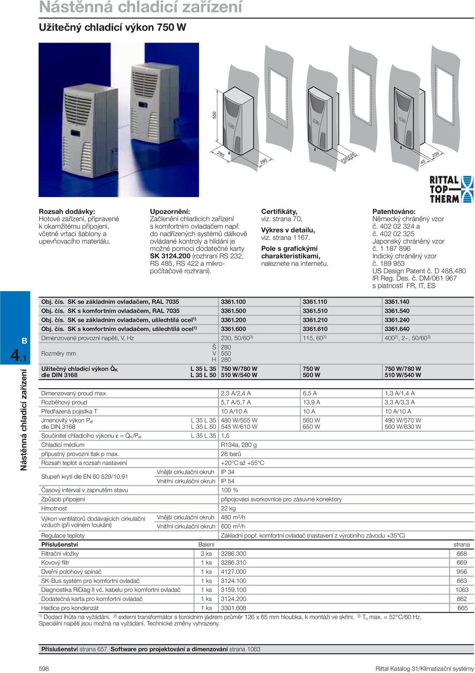 Patent č D 488,480 IR Reg Des č DM/061 967 s platností FR, IT, ES 41 Obj čís SK se základním ovladačem, RAL 7035 3361100 3361110 3361140 Obj čís SK s komfortním ovladačem, RAL 7035 3361500 3361510