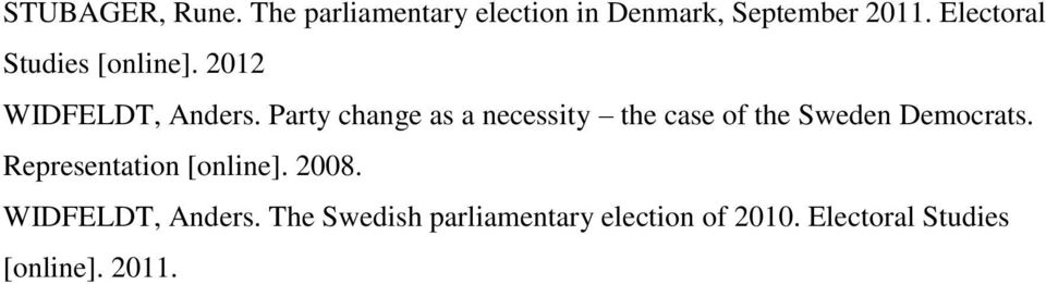 Party change as a necessity the case of the Sweden Democrats.