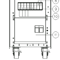 9E10Ki/9E10KiXL bez krytu zadního panelu 4 USB komunikační port 5 Kontakty a komunikační port RS232 6 Zásuvná pozice pro volitelnou