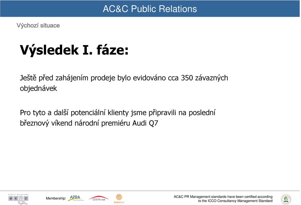 cca 350 závazných objednávek Pro tyto a další