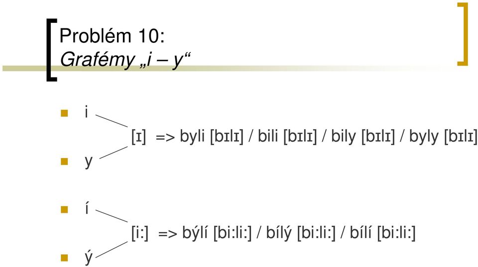 [bɪlɪ] / byly [bɪlɪ] í ý [i:] =>