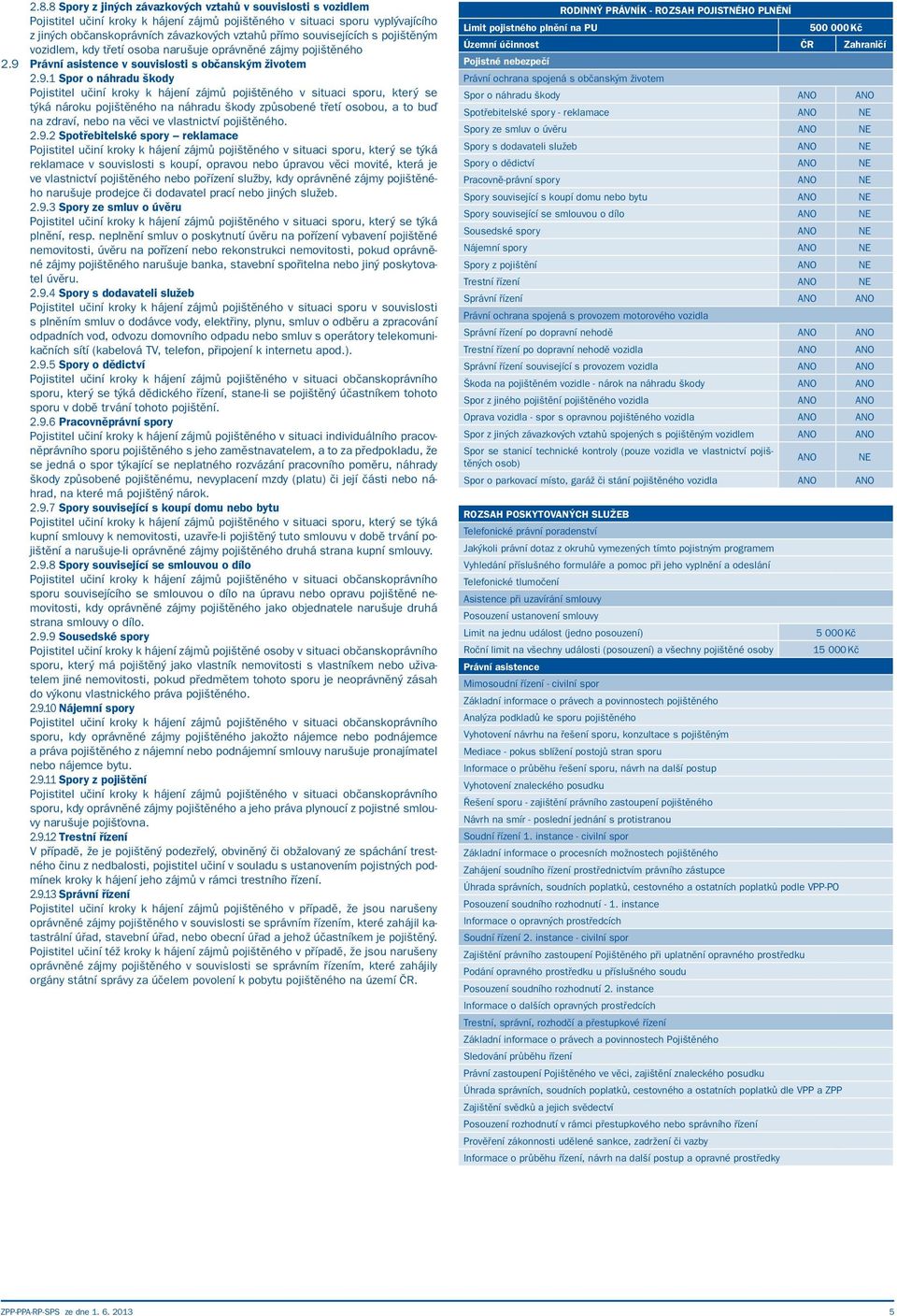 Právní asistence v souvislosti s občanským životem 2.9.