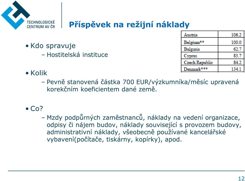 Mzdy podpůrných zaměstnanců, náklady na vedení organizace, odpisy či nájem budov, náklady