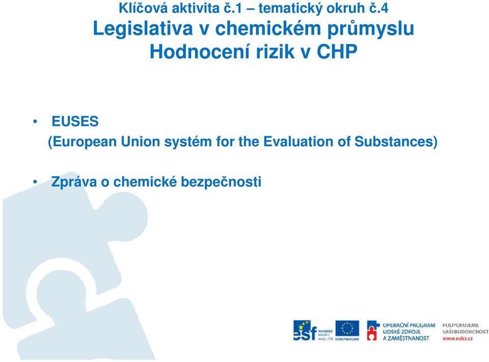 rizik v CHP EUSES (European Union systém for