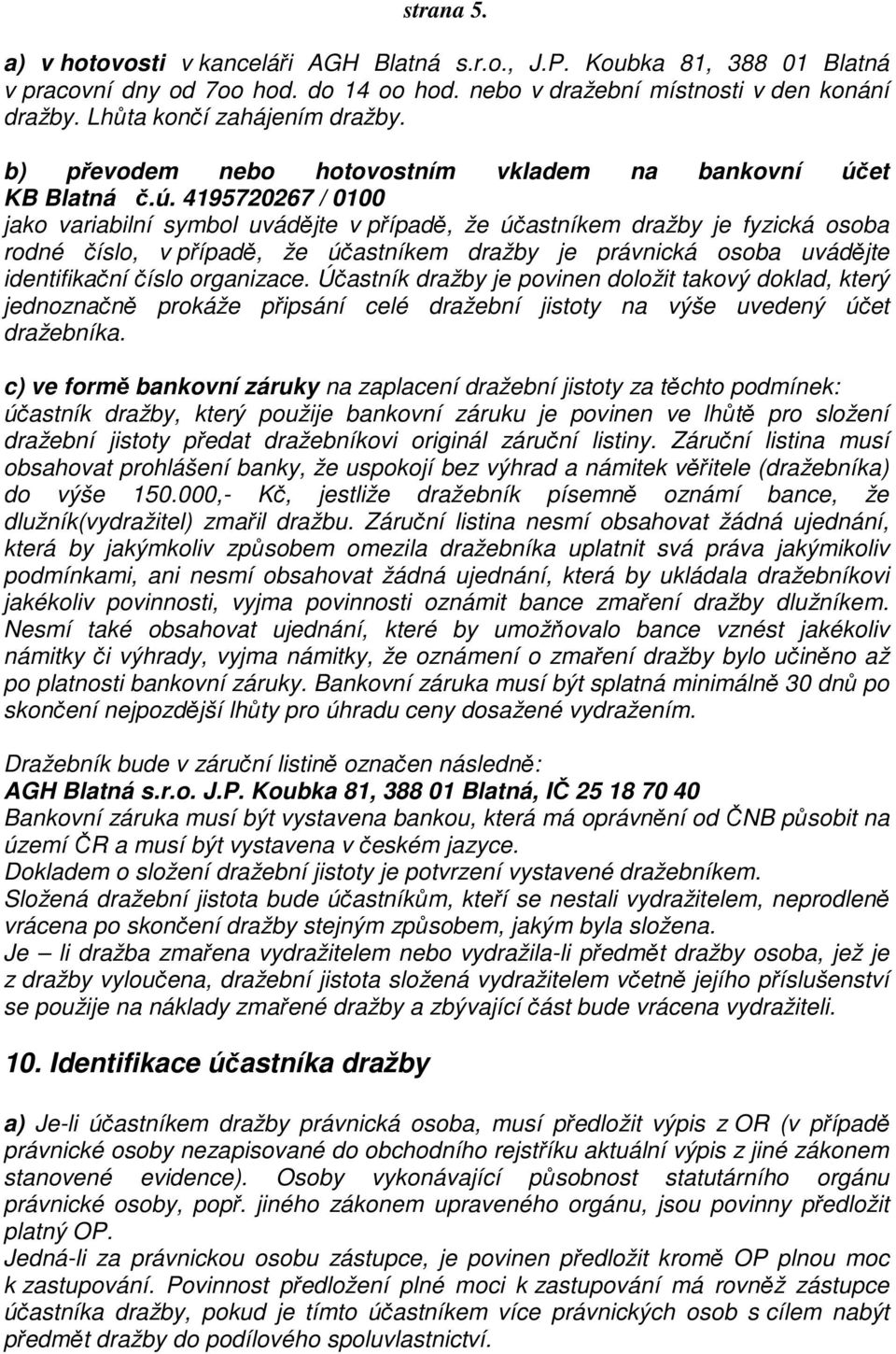 et KB Blatná č.ú.
