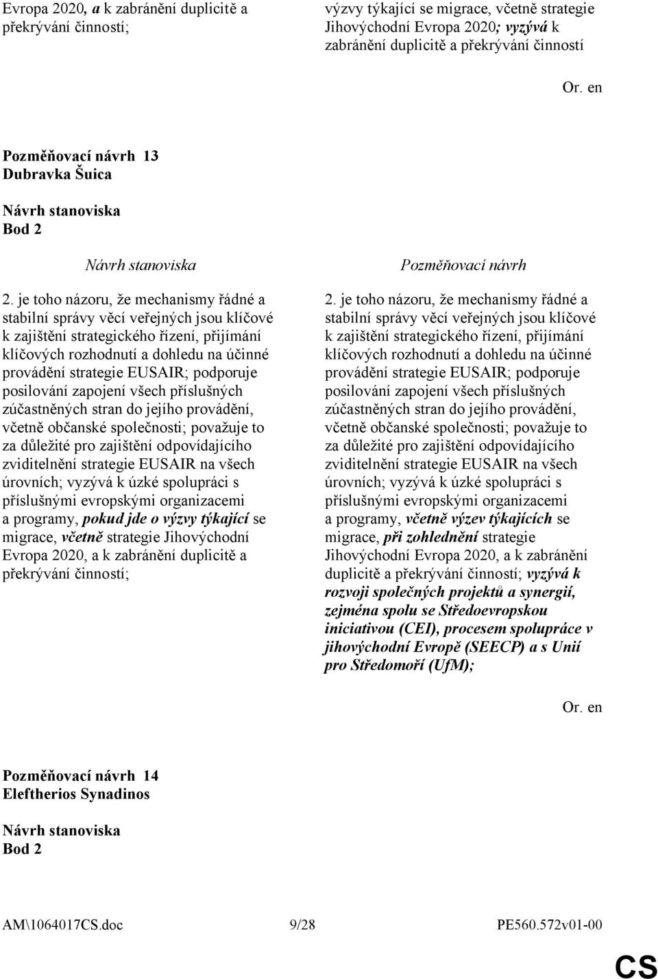 je toho názoru, že mechanismy řádné a stabilní správy věcí veřejných jsou klíčové k zajištění strategického řízení, přijímání klíčových rozhodnutí a dohledu na účinné provádění strategie EUSAIR;