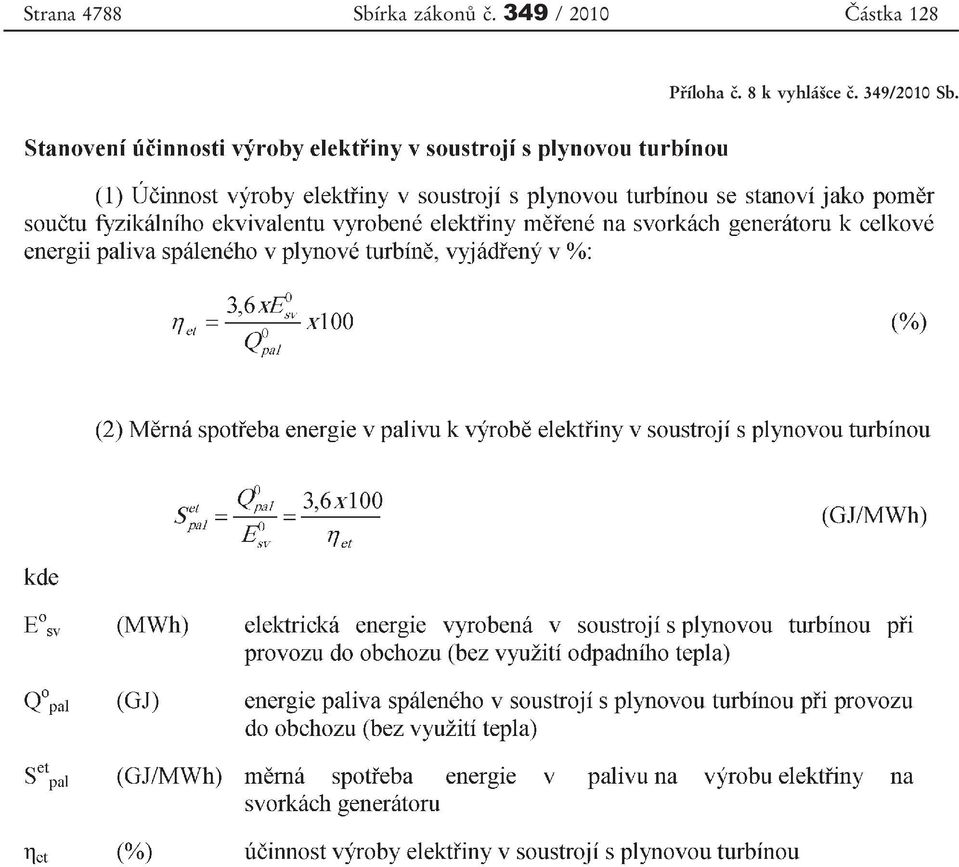 349 / 2010 Příloha
