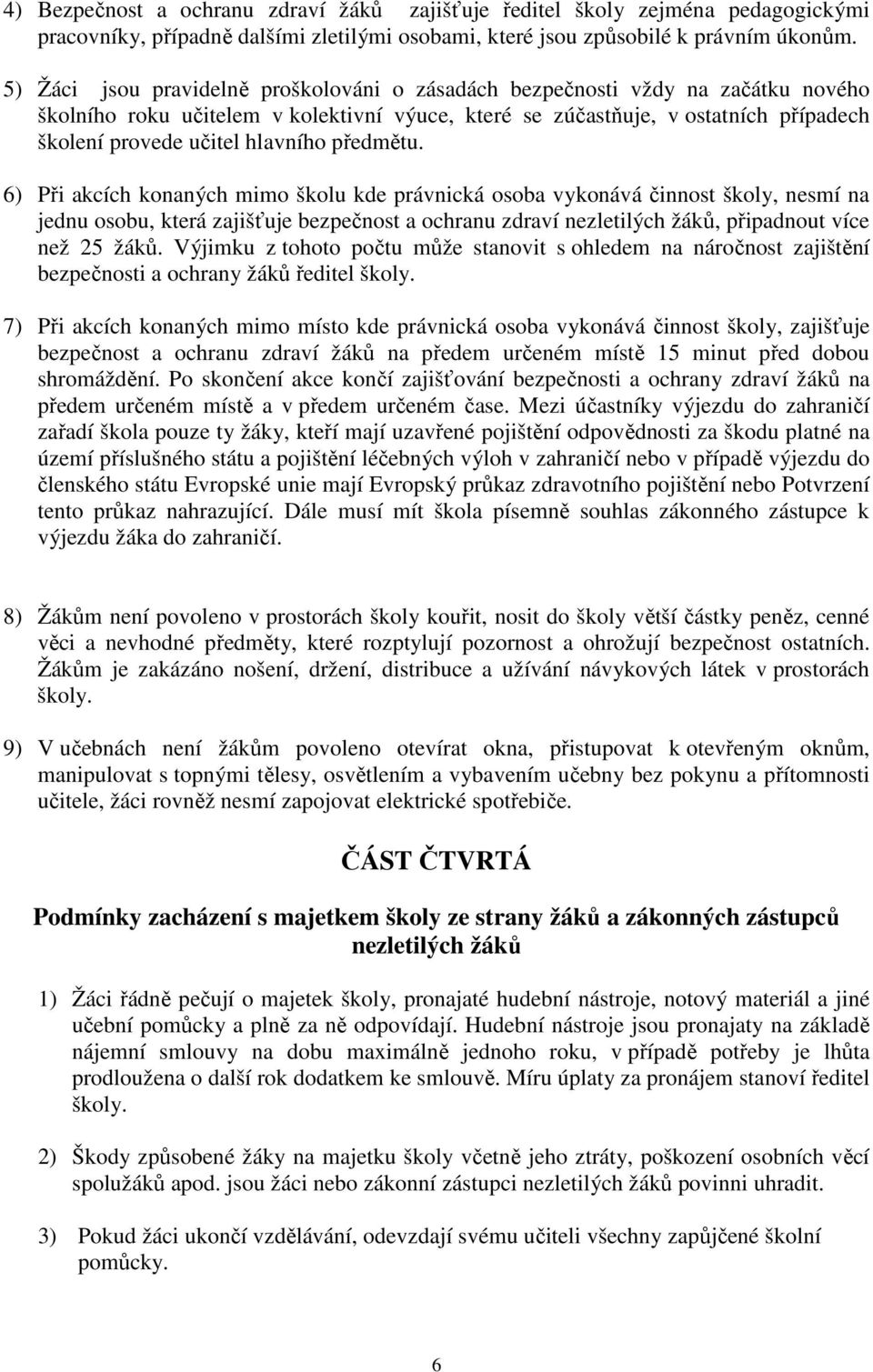 hlavního předmětu.