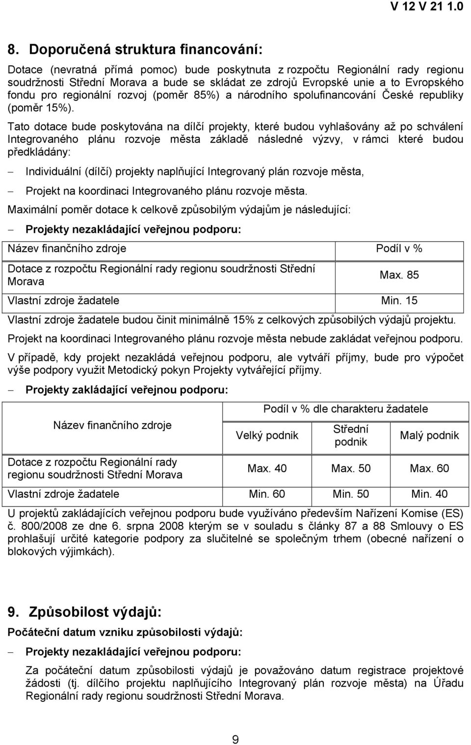 Tato dotace bude poskytována na dílčí projekty, které budou vyhlašovány až po schválení Integrovaného plánu rozvoje města základě následné výzvy, v rámci které budou předkládány: Individuální (dílčí)