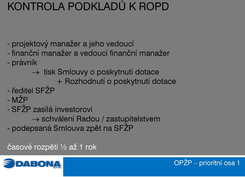 Rozhodnutí o poskytnutí dotace - ředitel SFŽP - MŽP - SFŽP zasílá investorovi