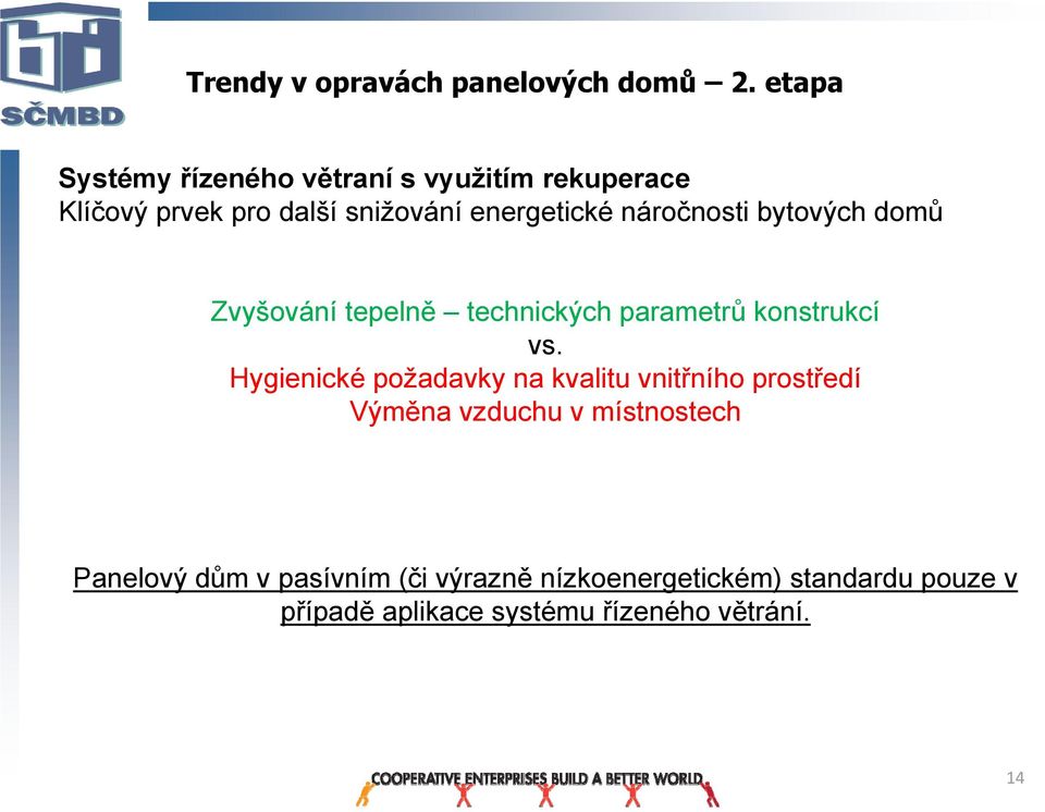 náročnosti bytových domů Zvyšování tepelně technických parametrů konstrukcí vs.