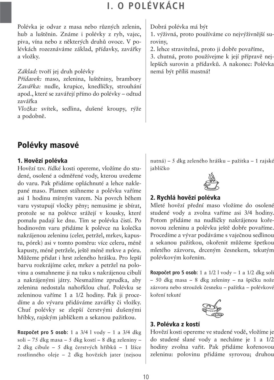, které se zaváfiejí pfiímo do polévky odtud zaváfika VloÏka: svítek, sedlina, du ené kroupy, r Ïe a podobnû. Dobrá polévka má b t 1. v Ïivná, proto pouïíváme co nejv Ïivnûj í su - roviny, 2.