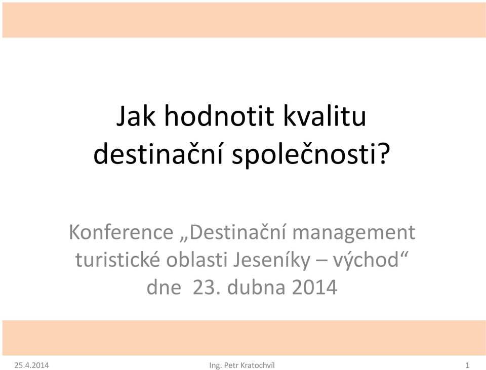 Konference Destinační management
