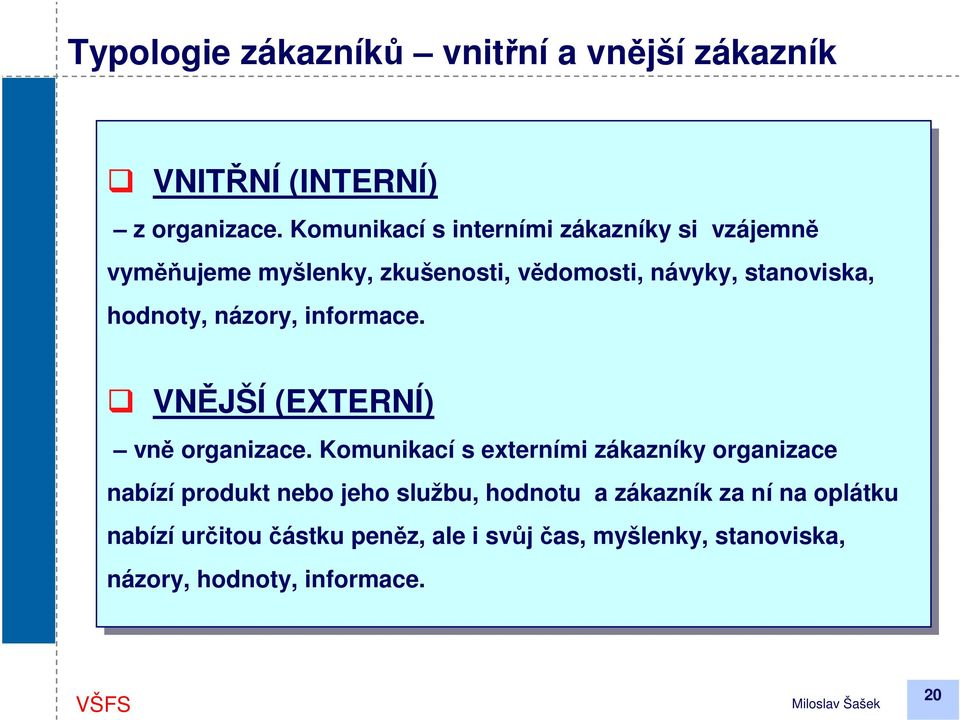 informace. VNĚJŠÍ (EXTERNÍ) vně vněorganizace.