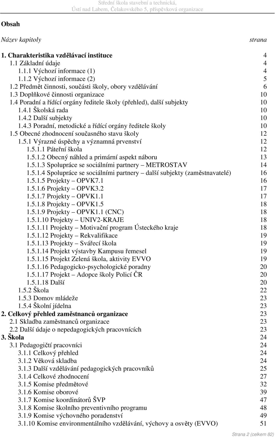 4.3 Poradní, metodické a řídící orgány ředitele školy 10 1.5 Obecné zhodnocení současného stavu školy 12 1.5.1 Výrazné úspěchy a významná prvenství 12 1.5.1.1 Páteřní škola 12 1.5.1.2 Obecný náhled a primární aspekt náboru 13 1.