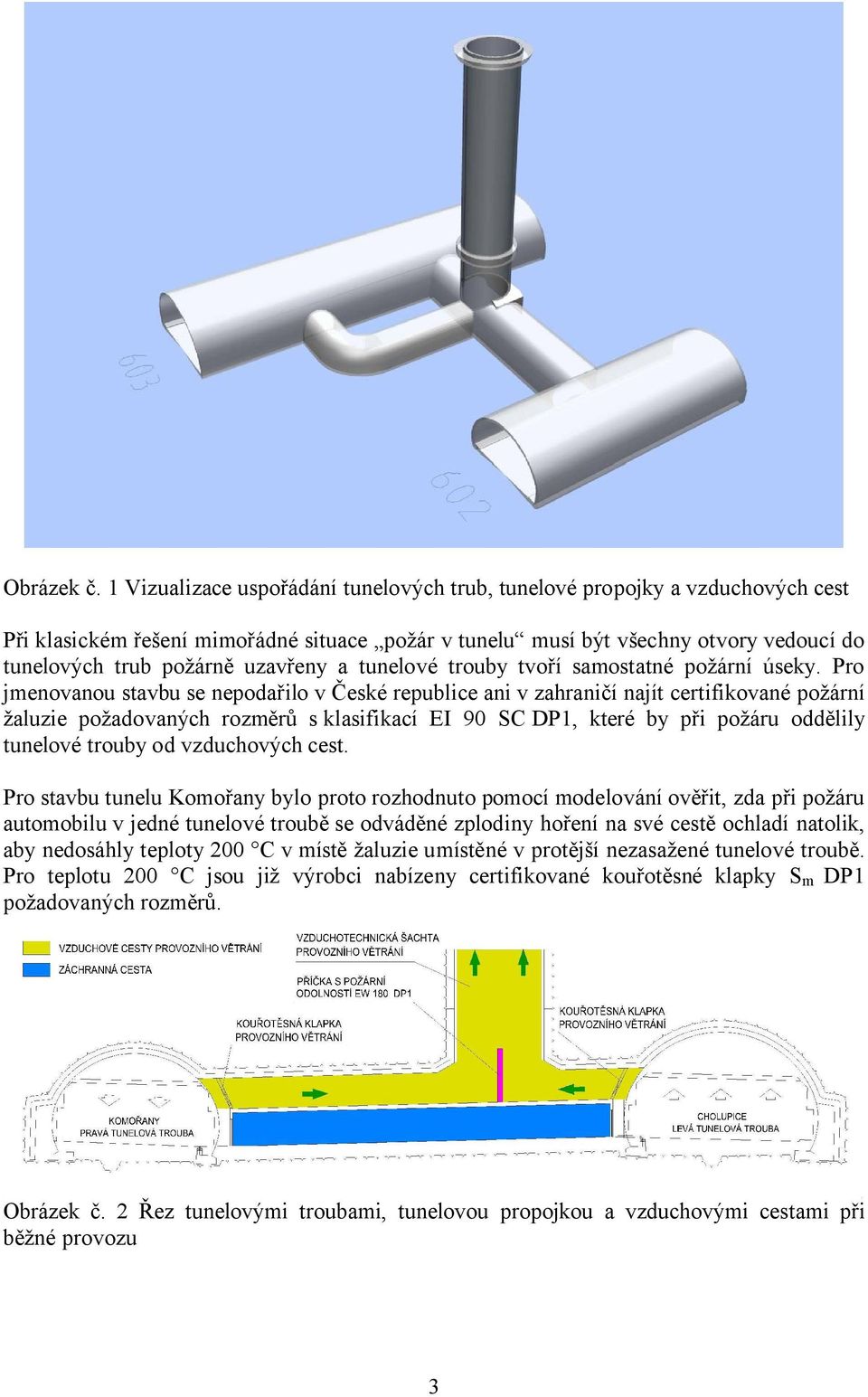 uzavřeny a tunelové trouby tvoří samostatné požární úseky.