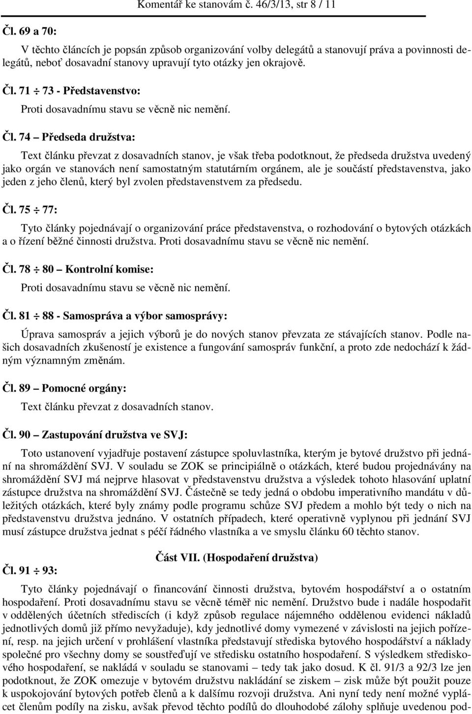 71 73 - Představenstvo: Čl.