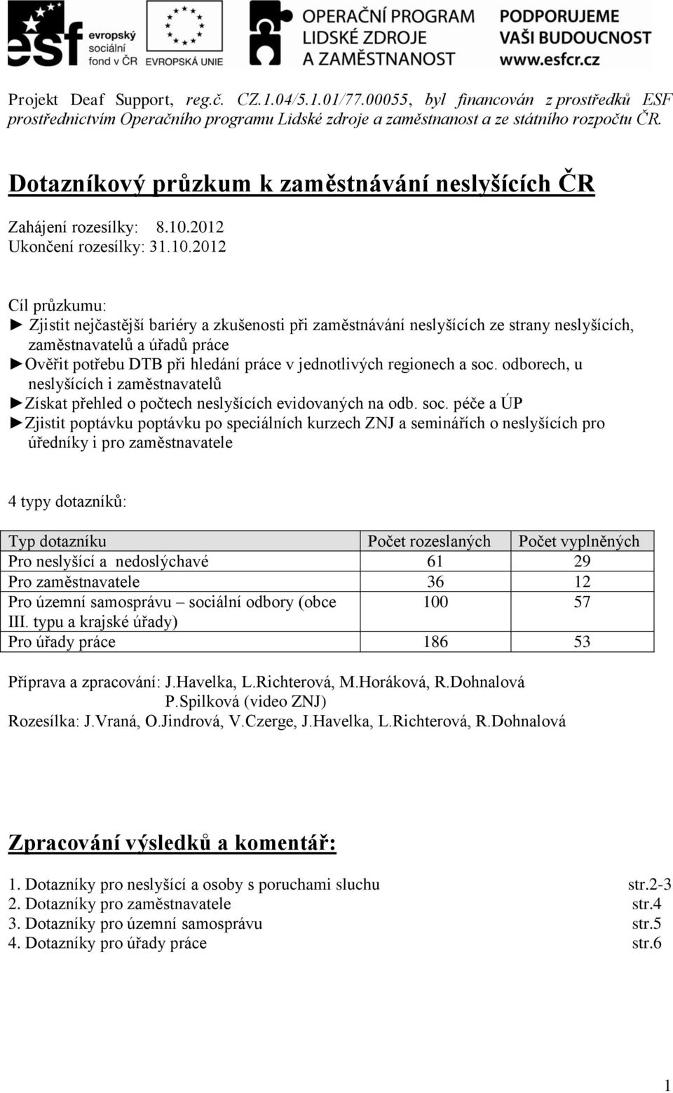 2012 Ukončení rozesílky: 31.10.