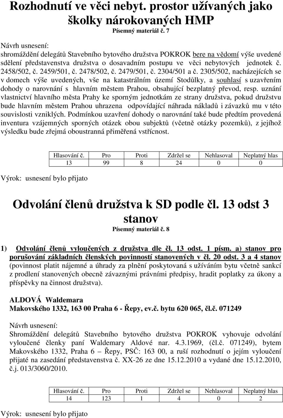 2478/502, č. 2479/501, č. 2304/501 a č.