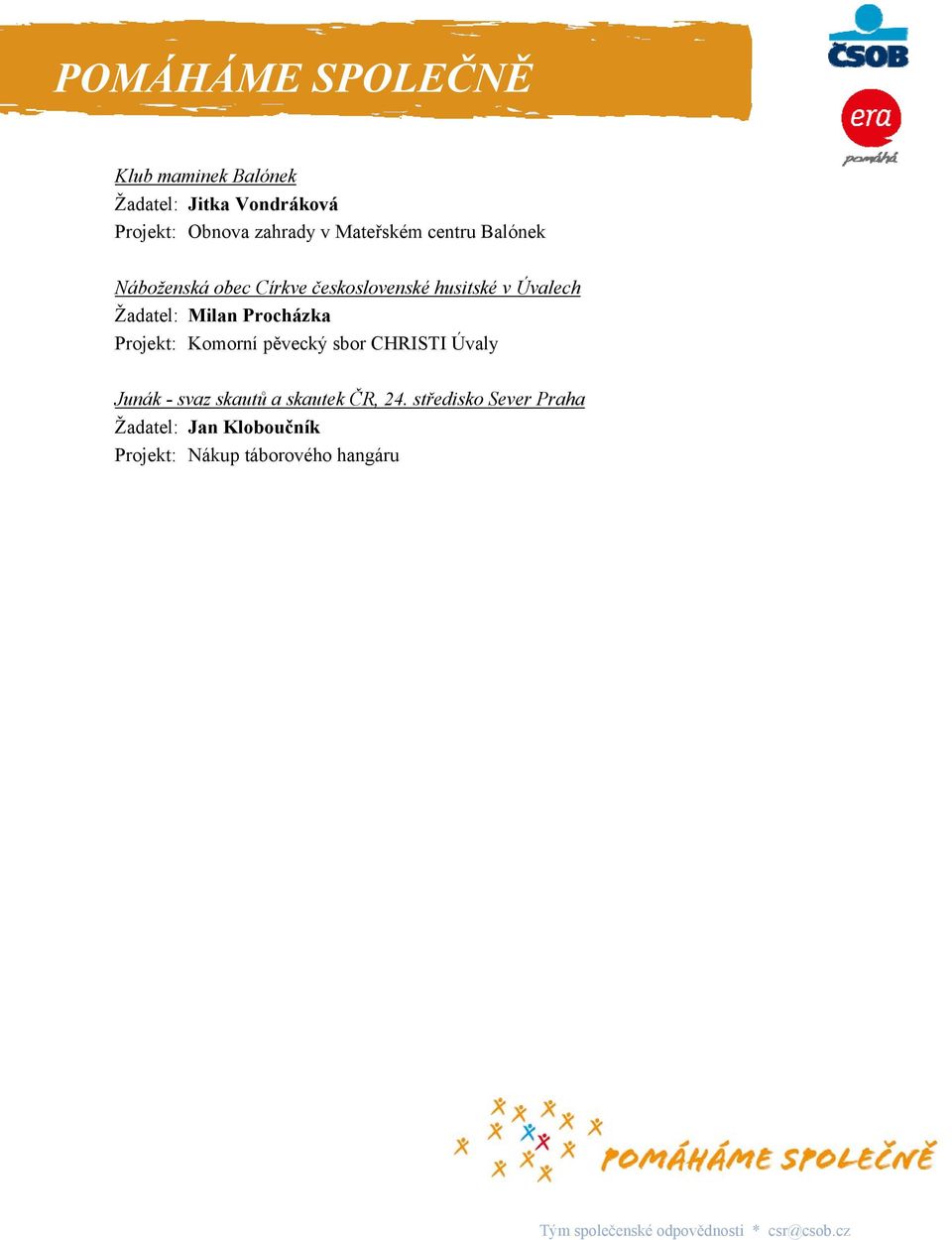 Milan Procházka Projekt: Komorní pěvecký sbor CHRISTI Úvaly Junák - svaz skautů a