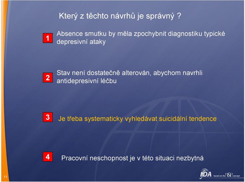 ataky Stav není dostatečně alterován, abychom navrhli antidepresivní