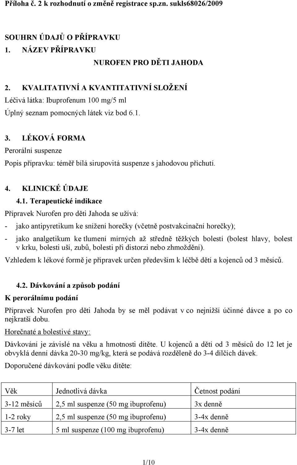 LÉKOVÁ FORMA Perorální suspenze Popis přípravku: téměř bílá sirupovitá suspenze s jahodovou příchutí. 4. KLINICKÉ ÚDAJE 4.1.