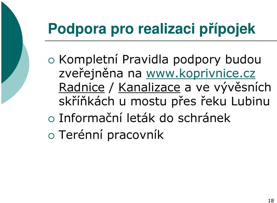 cz Radnice / Kanalizace a ve vývěsních skříňkách u