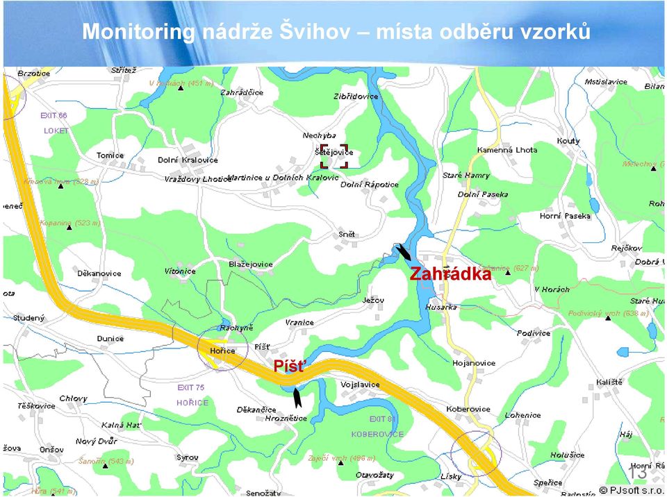 místa odběru