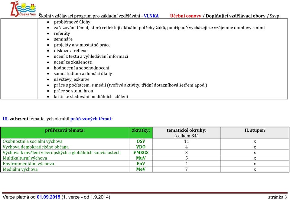 médii (tvořivé aktivity, třídní dotazníková šetření apod.) práce se stolní hrou kritické sledování mediálních sdělení III.