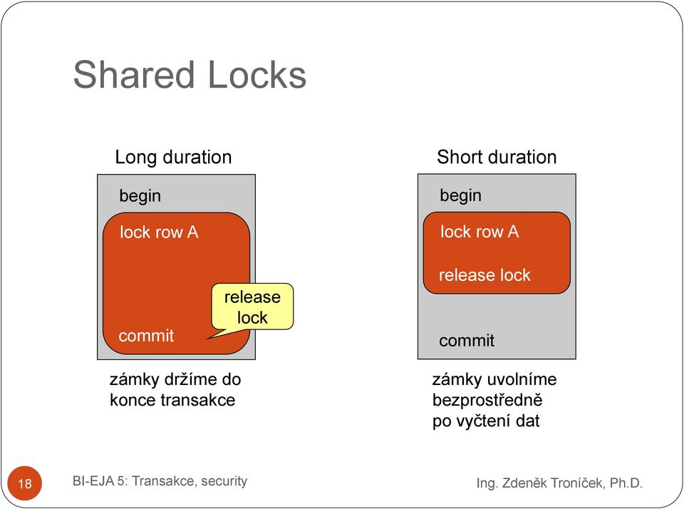 lock release lock commit zámky držíme do konce