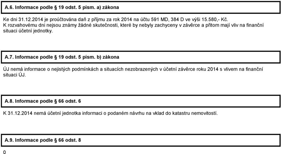 Informace podle 19 odst. 5 písm.